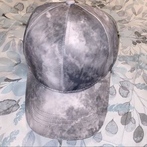 Grey Tie Dye Ponytail Cap
